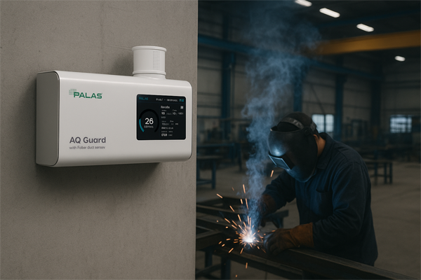 real time dust monitors on wall